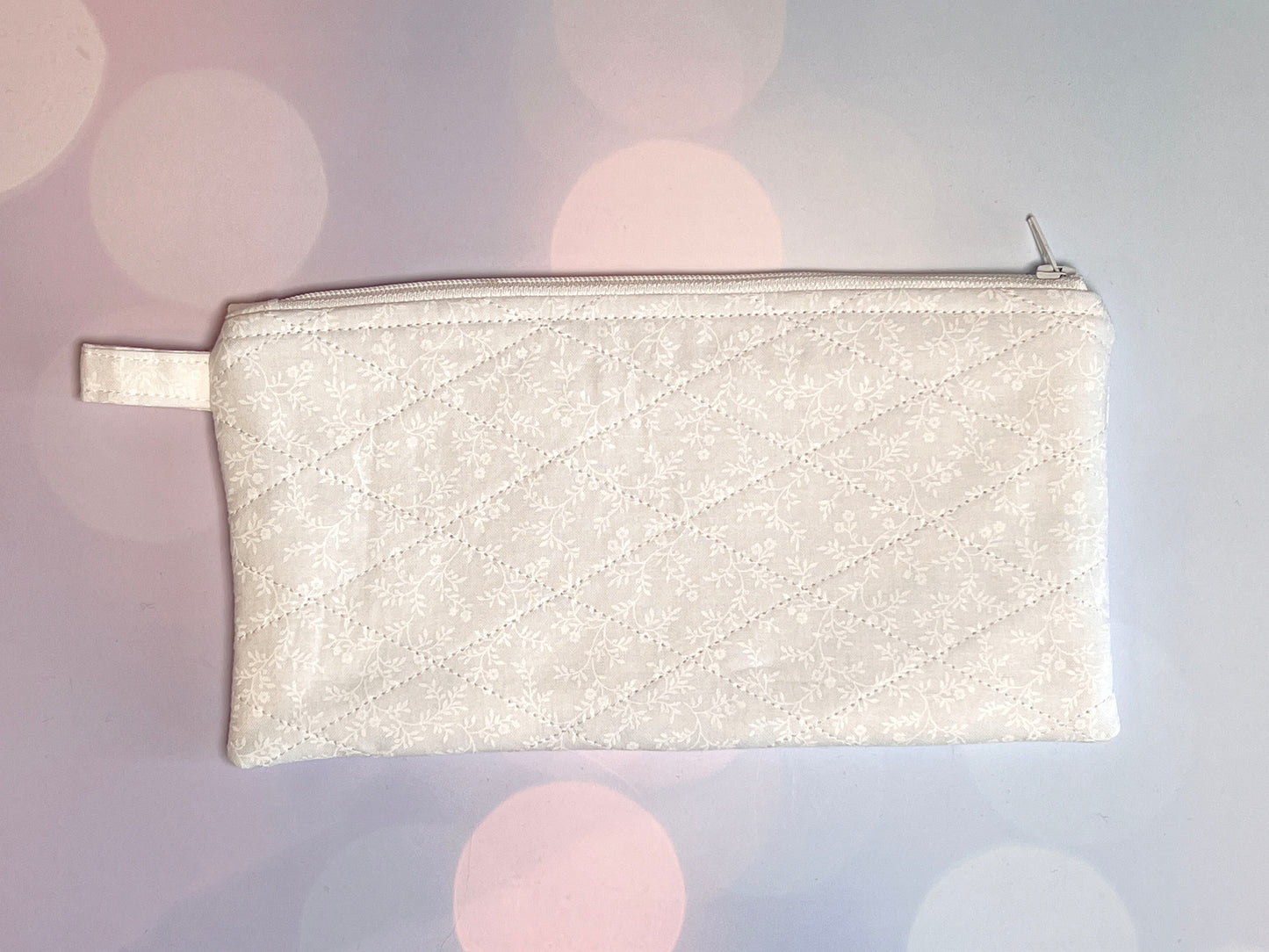 Pencil & Glasses Case | White Flowers