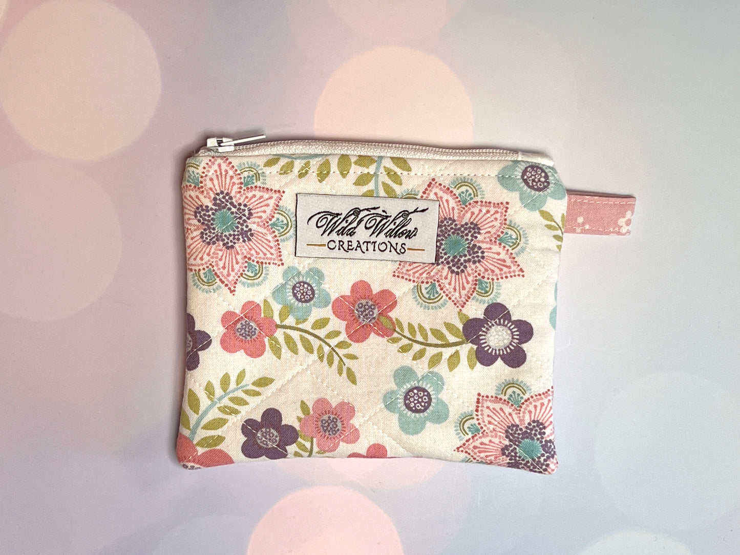 Wristlet Wallet | Pink and Purple Flowers