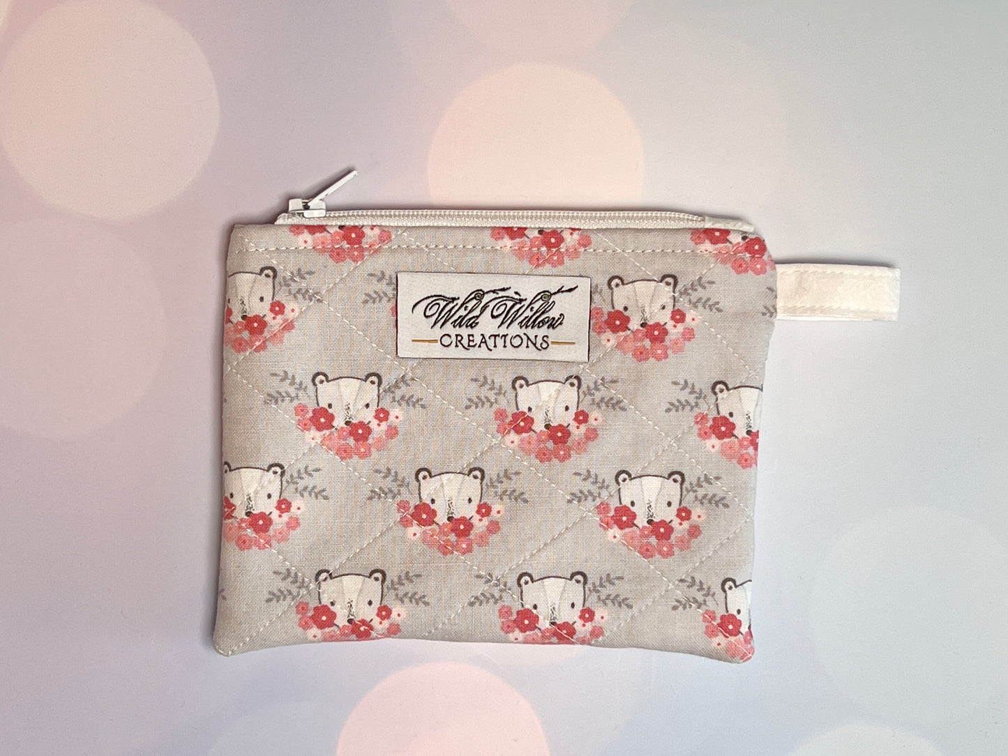 Wristlet Wallet | Pink and Grey